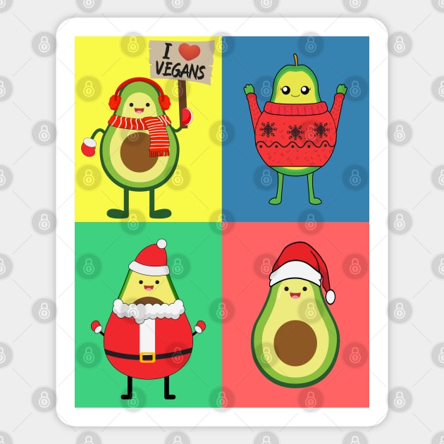 Avo Vegan Christmas pop art Sticker by MZeeDesigns